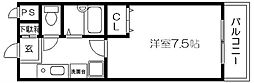 グランデ・ヴェラ 1Kの間取図画像