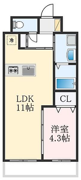 プリムローズ深井 ｜大阪府堺市中区深井畑山町(賃貸マンション1LDK・2階・36.87㎡)の写真 その2