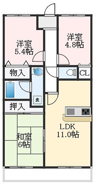 大阪府和泉市伯太町1丁目(賃貸マンション3LDK・2階・58.00㎡)の写真 その2