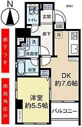 JR中央線 三鷹駅 徒歩11分 1DKの間取り