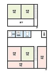 若草町戸建 1階4LDKの間取り