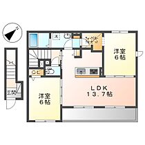 ポム・ダムールT  ｜ 岡山県総社市西郡（賃貸アパート2LDK・2階・60.69㎡） その2