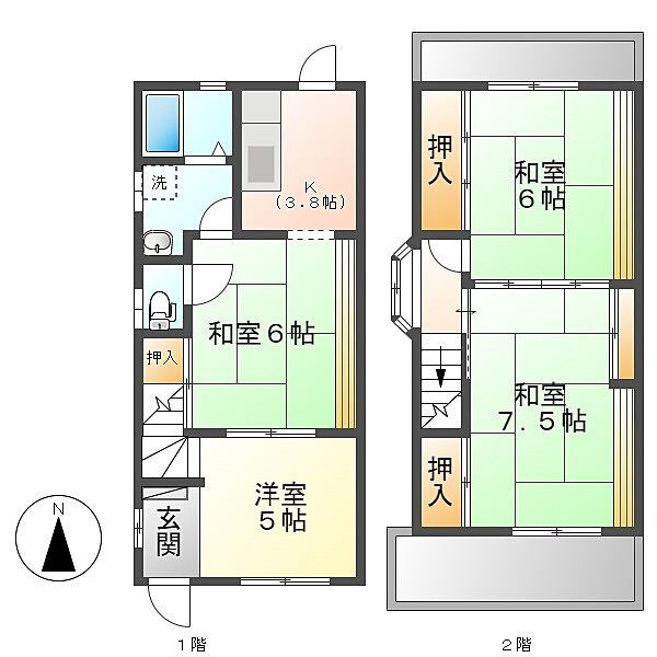 岡山県倉敷市酒津(賃貸テラスハウス4K・--・67.37㎡)の写真 その2