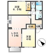 パルクプレッソA  ｜ 岡山県倉敷市粒浦（賃貸アパート2LDK・2階・57.13㎡） その2