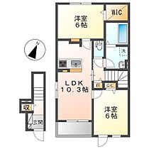 岡山県小田郡矢掛町矢掛（賃貸アパート2LDK・2階・56.61㎡） その2