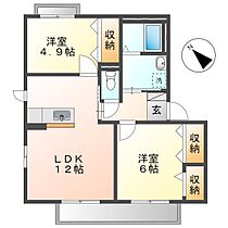 エーデルハオスＦ  ｜ 岡山県倉敷市茶屋町（賃貸アパート2LDK・1階・54.07㎡） その2