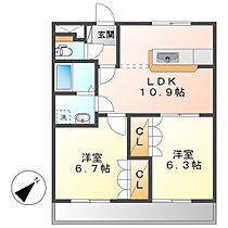 岡山県倉敷市福島（賃貸アパート2LDK・2階・51.66㎡） その2