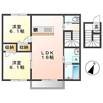 サンベリーIIＡ  ｜ 岡山県倉敷市上東（賃貸アパート2LDK・2階・62.93㎡） その2