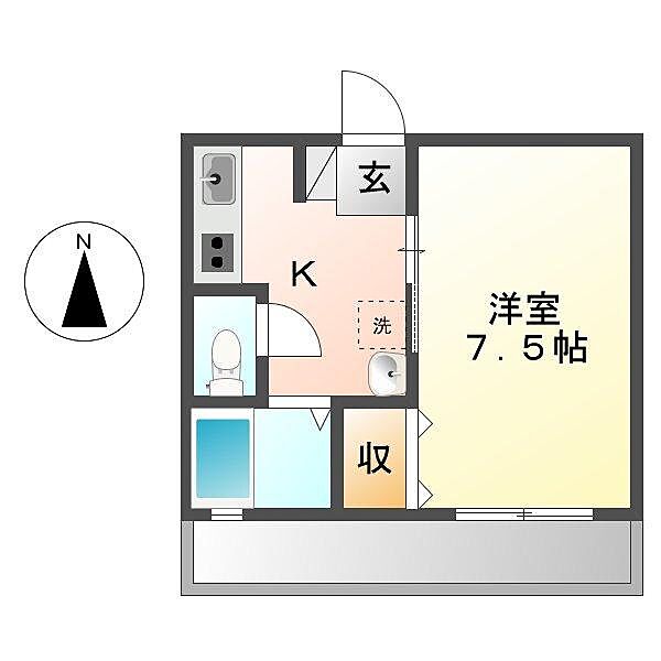 ガーディニアシティ稲荷町 ｜岡山県倉敷市稲荷町(賃貸マンション1K・2階・24.84㎡)の写真 その2