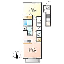 岡山県倉敷市北畝1丁目（賃貸アパート1LDK・2階・44.90㎡） その2