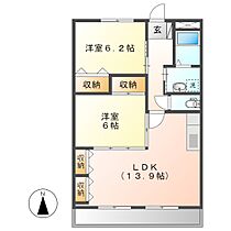 アールグレイ  ｜ 岡山県倉敷市中畝7丁目（賃貸マンション2LDK・2階・61.44㎡） その2