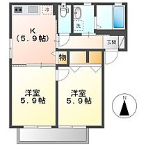 岡山県倉敷市児島小川8丁目（賃貸アパート2K・2階・43.75㎡） その2