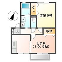 シャトルミヤケＤ  ｜ 岡山県倉敷市北畝4丁目（賃貸アパート1LDK・1階・42.11㎡） その2