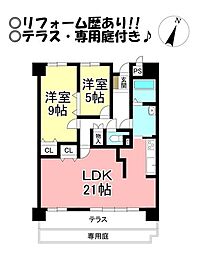 ライオンズマンション中野町壱番館 2LDKの間取図画像