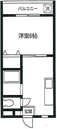 コーポ田中 1DKの間取図画像
