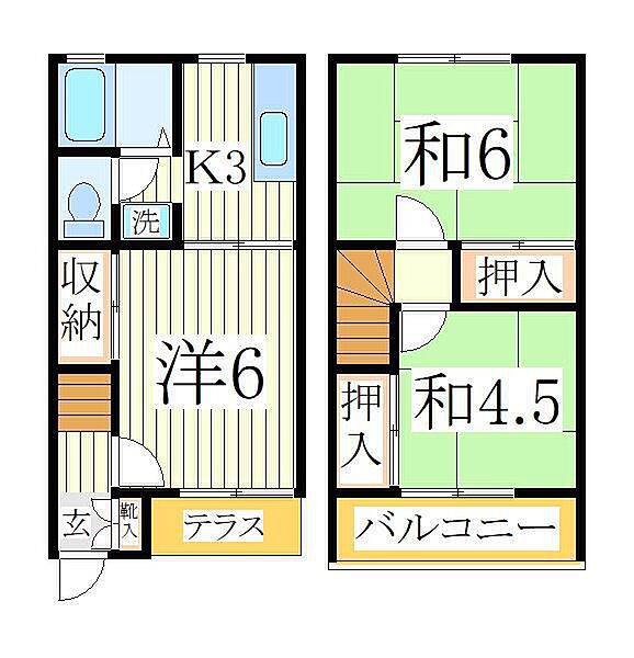 千葉県流山市西初石4丁目(賃貸アパート3K・1階・47.74㎡)の写真 その2