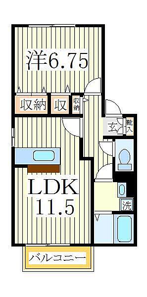 キャトルセゾンＢ ｜千葉県柏市東逆井1丁目(賃貸アパート1LDK・2階・45.15㎡)の写真 その2