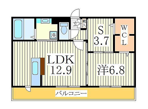 千葉県柏市大島田(賃貸アパート1SLDK・1階・55.03㎡)の写真 その2