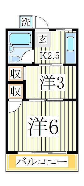 千葉県柏市旭町2丁目(賃貸アパート2K・2階・22.00㎡)の写真 その2