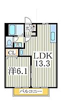 ヴィレッヂＭ  ｜ 千葉県柏市篠籠田（賃貸アパート1LDK・1階・40.04㎡） その2