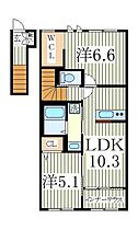 ハレ　プエオ  ｜ 千葉県野田市山崎（賃貸アパート2LDK・2階・56.86㎡） その2