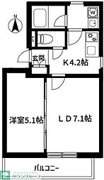 ＫＩ−418 2階2Kの間取り