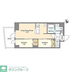 アルファコート曳舟2 2LDKの間取図画像