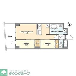 アルファコート曳舟2 6階2LDKの間取り