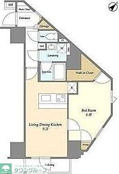メゾンピオニー東向島 9階1LDKの間取り
