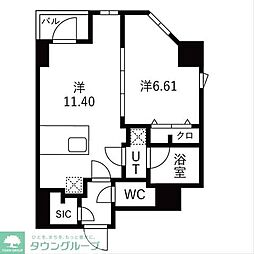 TRADIS森下 3階1LDKの間取り