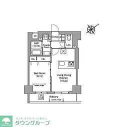 ＨＦ押上レジデンス 2階1LDKの間取り