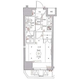 セジョリ上野 14階1Kの間取り