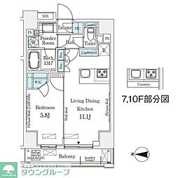 ムニレジデンス上野 12階1LDKの間取り