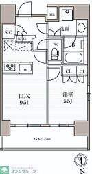 シーズンフラッツ上野稲荷町 9階1LDKの間取り