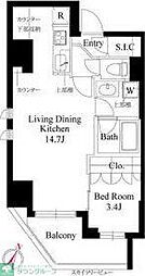 TAS浅草レジデンス 8階1LDKの間取り