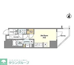シーズンフラッツ上野御徒町 7階ワンルームの間取り