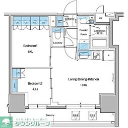 ルフォンプログレ秋葉原マークス 10階2LDKの間取り
