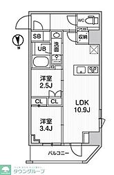 nido SHIN-OKACHIMACHI 4階2LDKの間取り