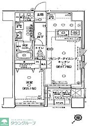EXZA浅草EAST 7階1LDKの間取り
