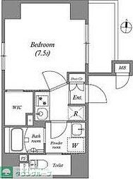 ルネサンスコート錦糸町 6階1Kの間取り