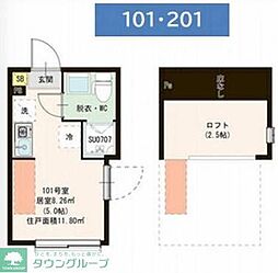 （仮称）亀戸5丁目(2) 1階ワンルームの間取り