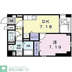 シャインツリー両国 5階1DKの間取り