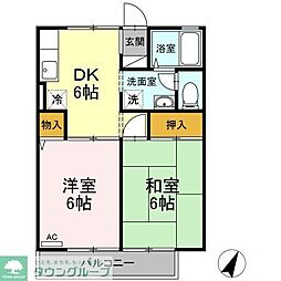 ヴィラ・マウントコースト 1階2DKの間取り