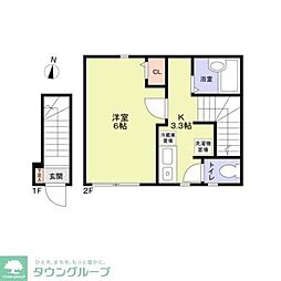 クレフラスト木場 202 2階1Kの間取り