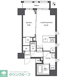 COMFORIA台東根岸 1LDKの間取図画像