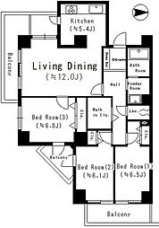 DaiwaGraceMaison大島1 3LDKの間取図画像