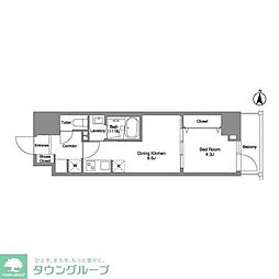 Daffitto錦糸町 1DKの間取図画像