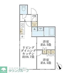 プラティーク清澄庭園 2LDKの間取図画像