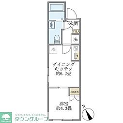 プラティーク清澄庭園 1DKの間取図画像