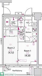 ガーラ・パークサイド亀戸 2Kの間取図画像